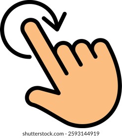 Rotate Icon Lineal Color Vector Illustration