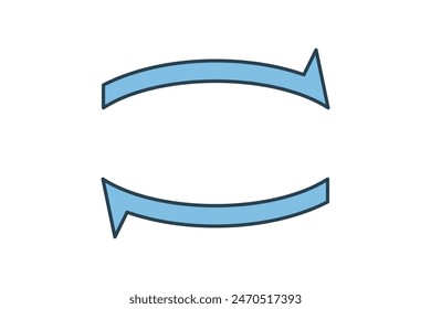 Rotate icon. icon related to edit tool. suitable for web site, app, user interfaces, printable etc. flat line icon style. simple vector design editable