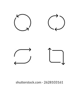 Rotate icon set. Round arrow icons. Arrow icon.	