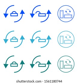 Rotate icon set, vector illustration , for web icon,social media icon,etc. with three colour on a white background