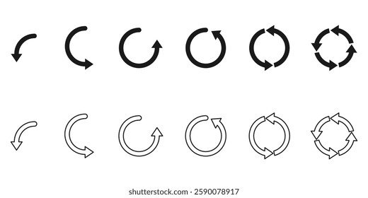 rotate icon set vector illustration isolated on white background.