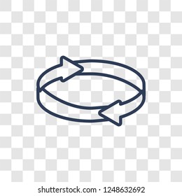 Rotate icon. Trendy linear Rotate logo concept on transparent background from User Interface and Web Navigation collection