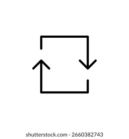 Vector de icono de rotación. Icono de flecha. Refrescar, repetir, icono de Bucle.