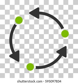 Rotate icon. Vector illustration style is flat iconic bicolor symbol, eco green and gray colors, transparent background. Designed for web and software interfaces.