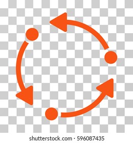 Rotate icon. Vector illustration style is flat iconic symbol, orange color, transparent background. Designed for web and software interfaces.