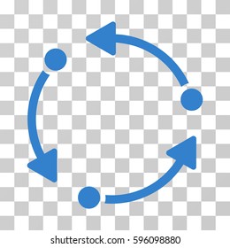 Rotate icon. Vector illustration style is flat iconic symbol, cobalt color, transparent background. Designed for web and software interfaces.