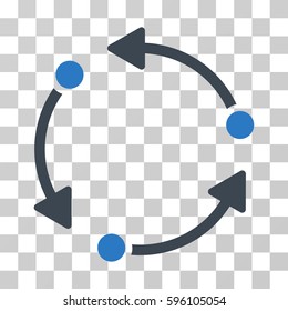 Rotate icon. Vector illustration style is flat iconic bicolor symbol, smooth blue colors, transparent background. Designed for web and software interfaces.