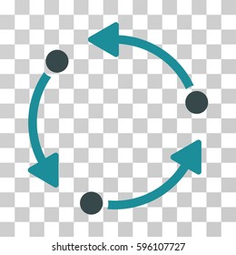 Rotate icon. Vector illustration style is flat iconic bicolor symbol, soft blue colors, transparent background. Designed for web and software interfaces.