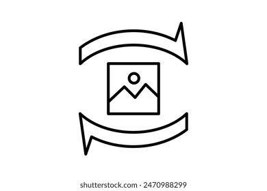 rotate image icon. icon related to edit tool. suitable for web site, app, user interfaces, printable etc. line icon style. simple vector design editable