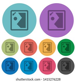 Rotate image left darker flat icons on color round background