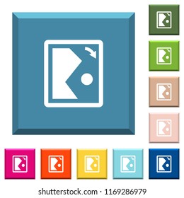 Rotate image right white icons on edged square buttons in various trendy colors