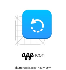 Rotate Left Blue Mobile App UI/UX Button Corporate Logo / Icon Design