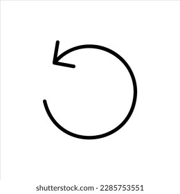 rotate left icon with isolated vektor and transparent background