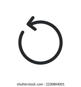 Rotar icono izquierdo, ilustración simple