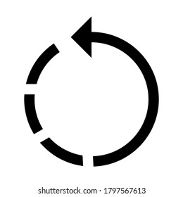 Rotar el vector de icono izquierdo aislado en el fondo blanco.