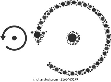 Rotate left mosaic icon. Vector mosaic is organized of random bacilla items. Bacilla mosaic rotate left icon. Rotate left mosaic for breakout templates.