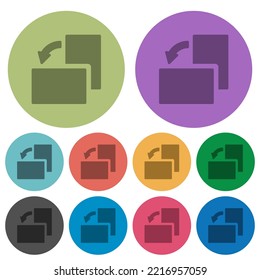 Rotate left solid darker flat icons on color round background