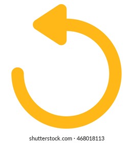 Rotate Left vector icon. Style is stroke flat icon symbol, yellow color, white background.