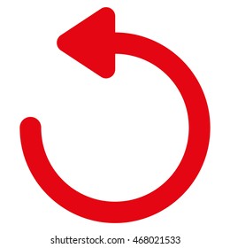 Rotate Left vector icon. Style is stroke flat icon symbol, red color, white background.