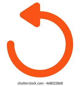 Rotate Left vector icon. Style is stroke flat icon symbol, orange color, white background.