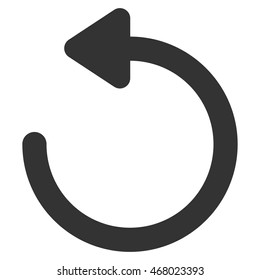 Rotate Left vector icon. Style is contour flat icon symbol, gray color, white background.