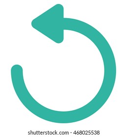 Rotate Left vector icon. Style is stroke flat icon symbol, cyan color, white background.