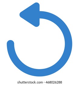 Rotate Left vector icon. Style is stroke flat icon symbol, cobalt color, white background.