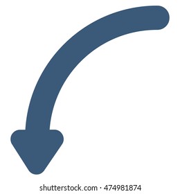 Rotate Left vector icon. Style is linear flat icon symbol, blue color, white background.