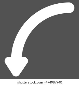 Rotate Left vector icon. Style is stroke flat icon symbol, white color, gray background.