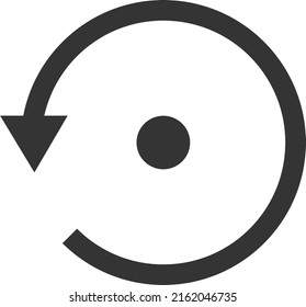 Rotar la ilustración vectorial izquierda. Ilustración plana de diseño icónico de rotar a la izquierda, aislado en un fondo blanco.