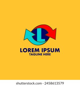 Girar la Plantilla del logotipo del Vector de letras. Este logotipo es adecuado para el sistema, proceso