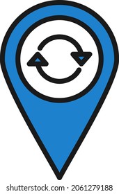 Rotate Line Filled Vector Icon Design

