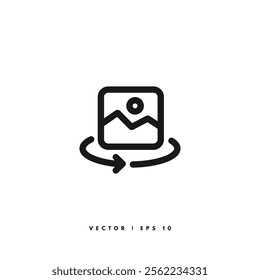 Rotate Line Icon. Editable Stroke