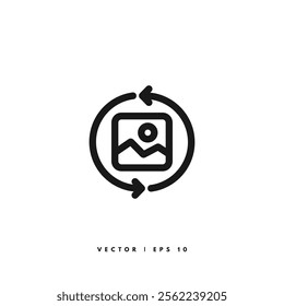 Rotate Line Icon. Editable Stroke