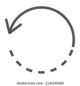 Rotate line icon, tools and design, circle sign, vector graphics, a linear pattern on a white background, eps 10.