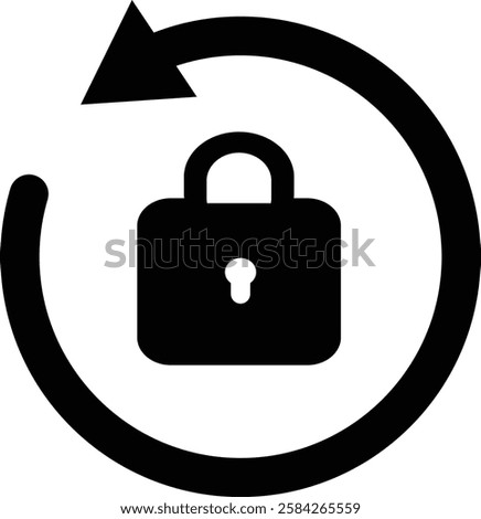 Rotate lock icon. Update rotation locked symbol. Reset password sign. flat style. 