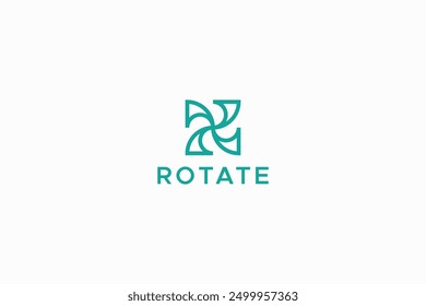 Rotate Logo Abstract Letter R Symbol Monogram Icon Initial Concept Branding