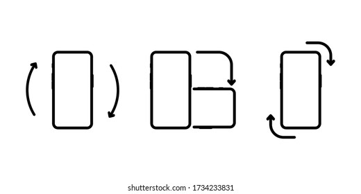 Rotate Mobile Phone. Device Rotation Symbol. Turn Your Device. Rotate Smartphone, Icon Set Vector Illustration For Web Site Or Mobile App