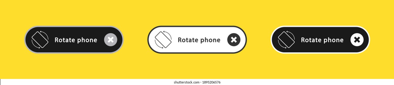 Rotate mobile phone. Device rotation symbol set. Rotate smartphone, icon set vector illustration for mobile app or web site . Smartphone screen. EPS 10
