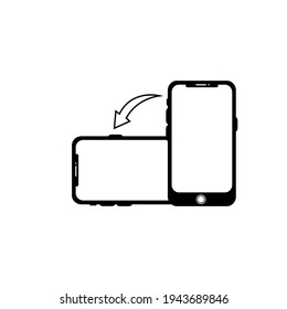 Rotate Mobile phone. Device rotation symbol. Turn your device. Rotate smartphone, icon set vector illustration for web site or mobile app