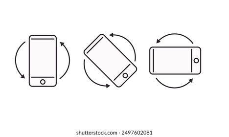 Rotate Mobile phone. Device rotation symbol. Turn your device icon set