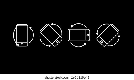 Rotate Mobile phone. Device rotation symbol. Turn your device icon set