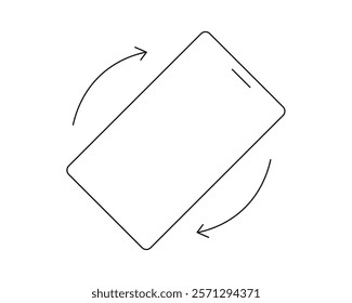 Rotate Mobile Phone icon, rotation symbol with arrows set. Turn device, screen. Ui button, web or app. Vertical or horisontal, phone screen