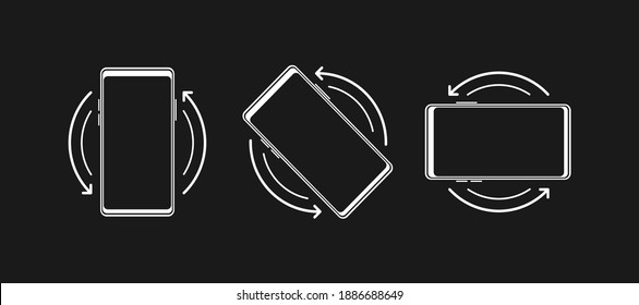 Rotate Mobile Phone. Turn Your Device. Device Rotation Symbol. Vector Illustration.