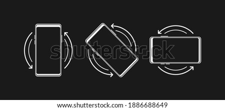 Rotate Mobile phone. Turn your device. Device rotation symbol. Vector illustration.