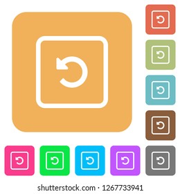 Rotate object left flat icons on rounded square vivid color backgrounds.