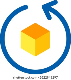 Rotate object Line vector Icon Design