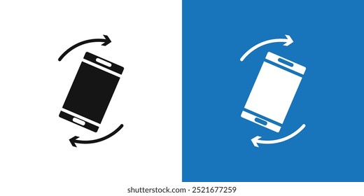 Telefonsymbol drehen Flacher Vektorsatz, Umriss
