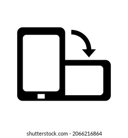 rotate phone icon or logo isolated sign symbol vector illustration - high quality black style vector icons