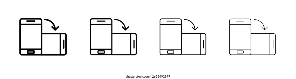 rotate phone icon Outline sign symbol set